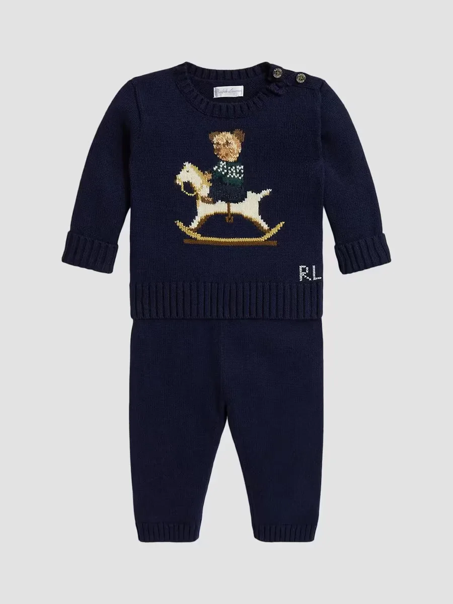 Polo Bear Cotton Sweater & Pants Set by Polo Ralph Lauren