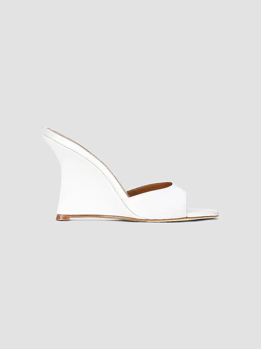Brigitte 100MM Satin Wedge Sandals by STAUD