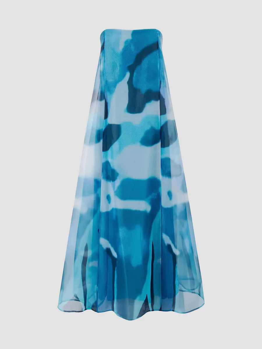 Allyson Printed Strapless Maxi Dress by STAUD