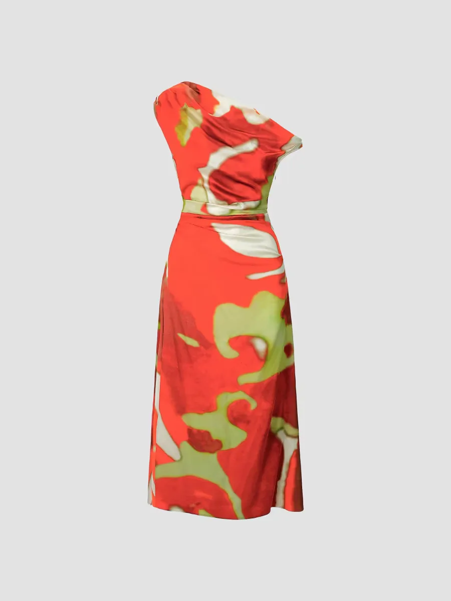 Phare Silk-Blend Midi-Dress by STAUD