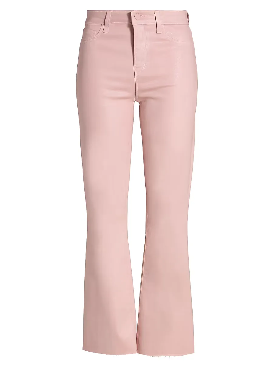 Kendra Coated Crop Flare Jeans by L'AGENCE