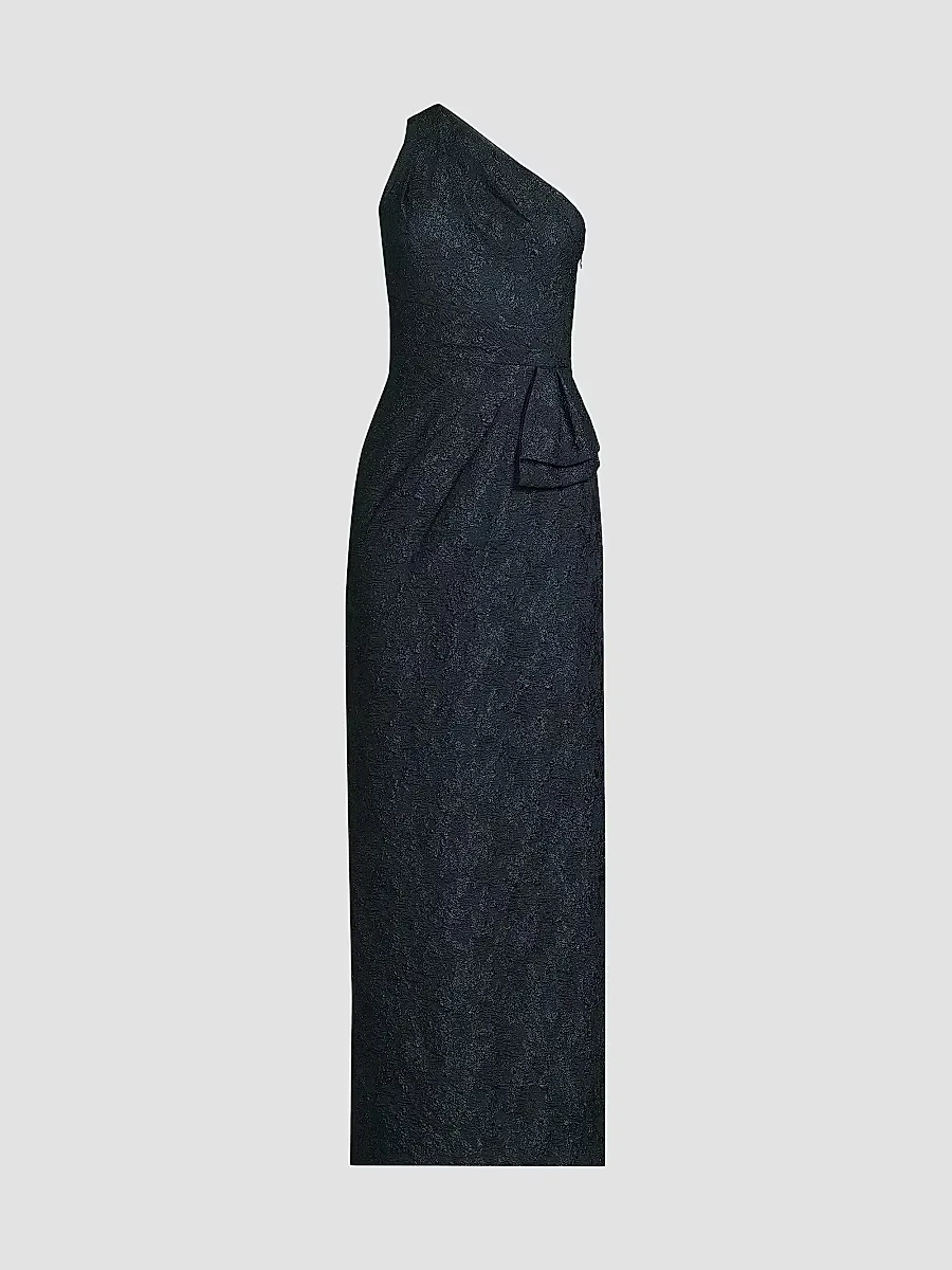 Textured Jacquard Column Gown by Aidan Mattox