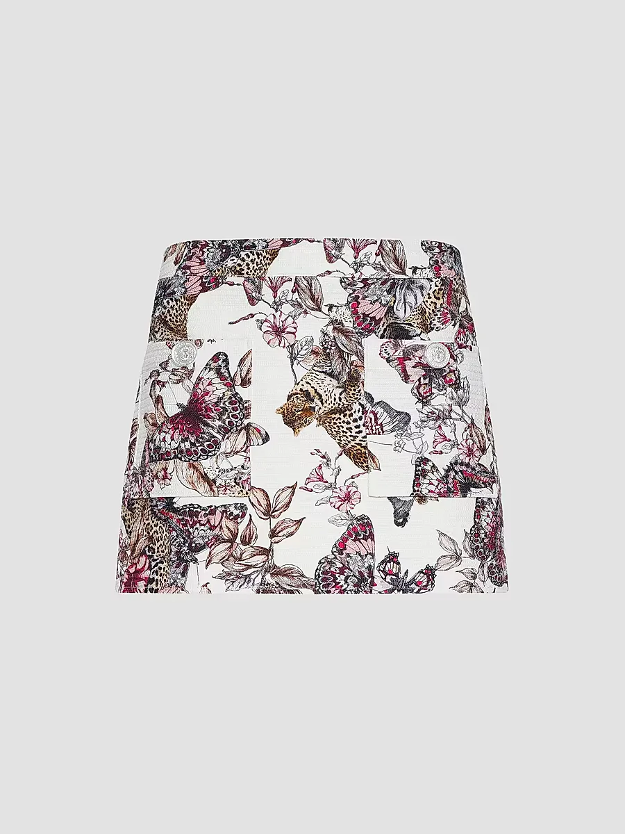 Cyra Jungle Butterfly Printed Miniskirt by L'AGENCE