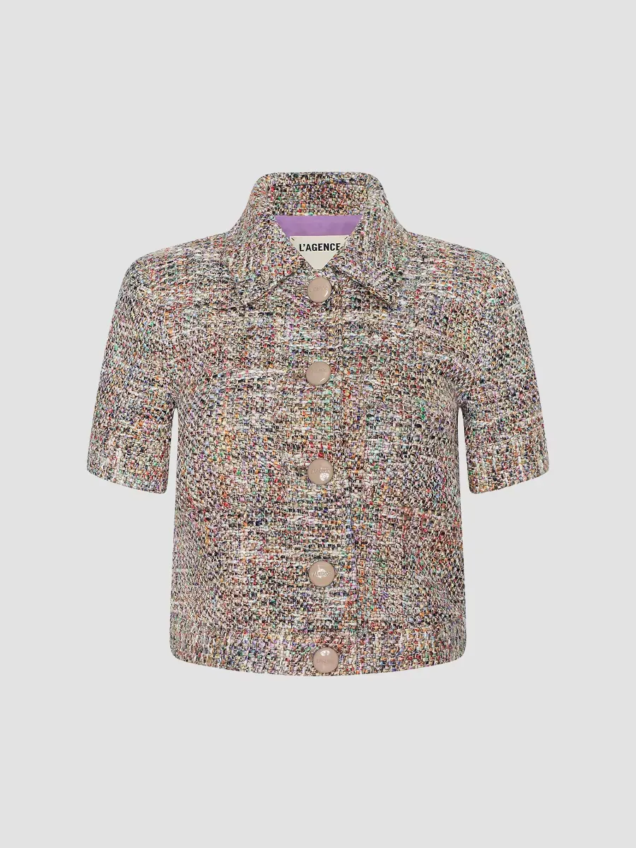 Chita Short-Sleeve Crop Jacket by L'AGENCE