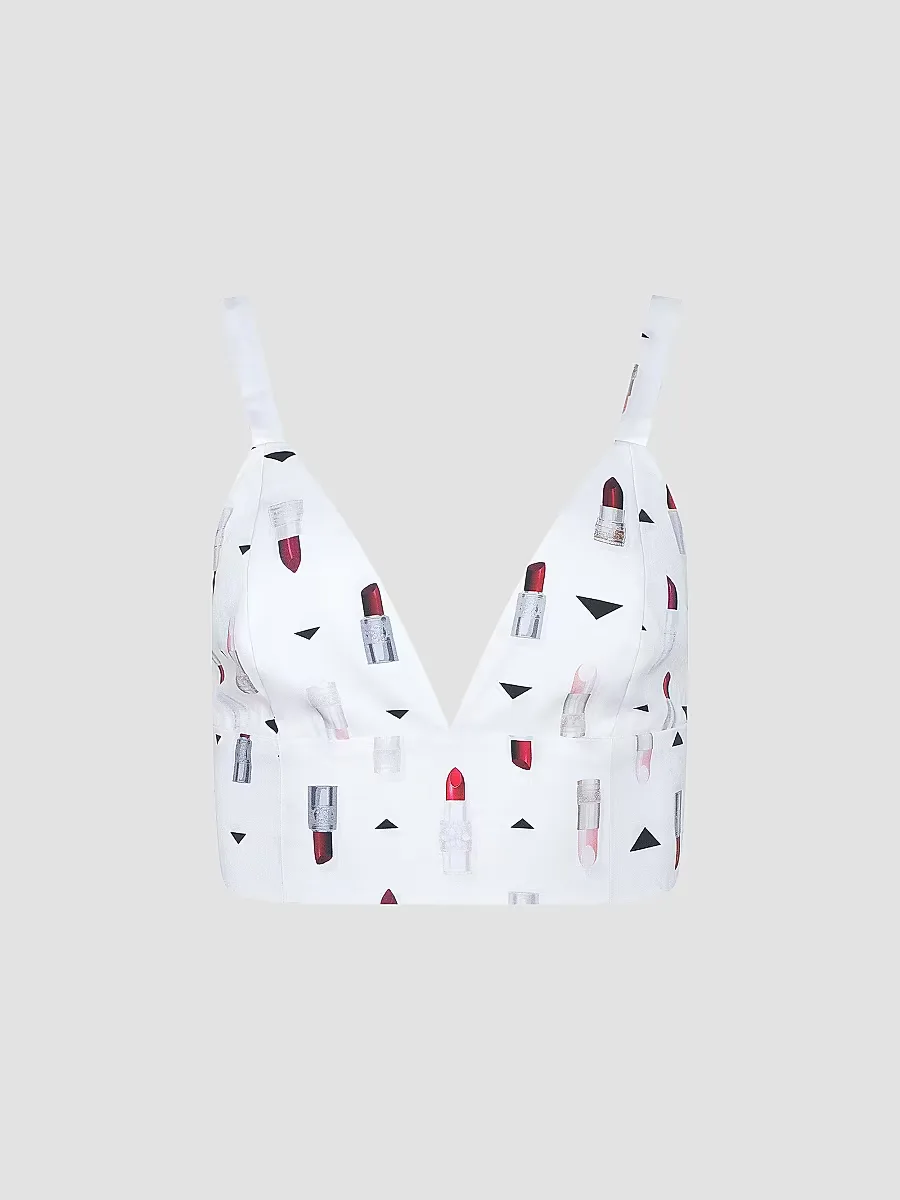 Kaori Lipstick Print Bralette by L'AGENCE