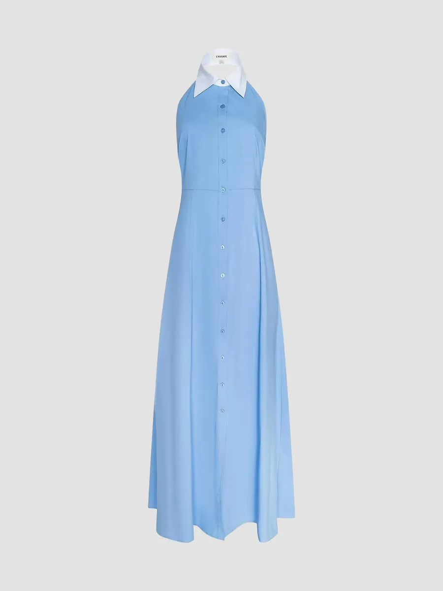 Maurie Cotton Poplin Halter Maxi Dress by L'AGENCE