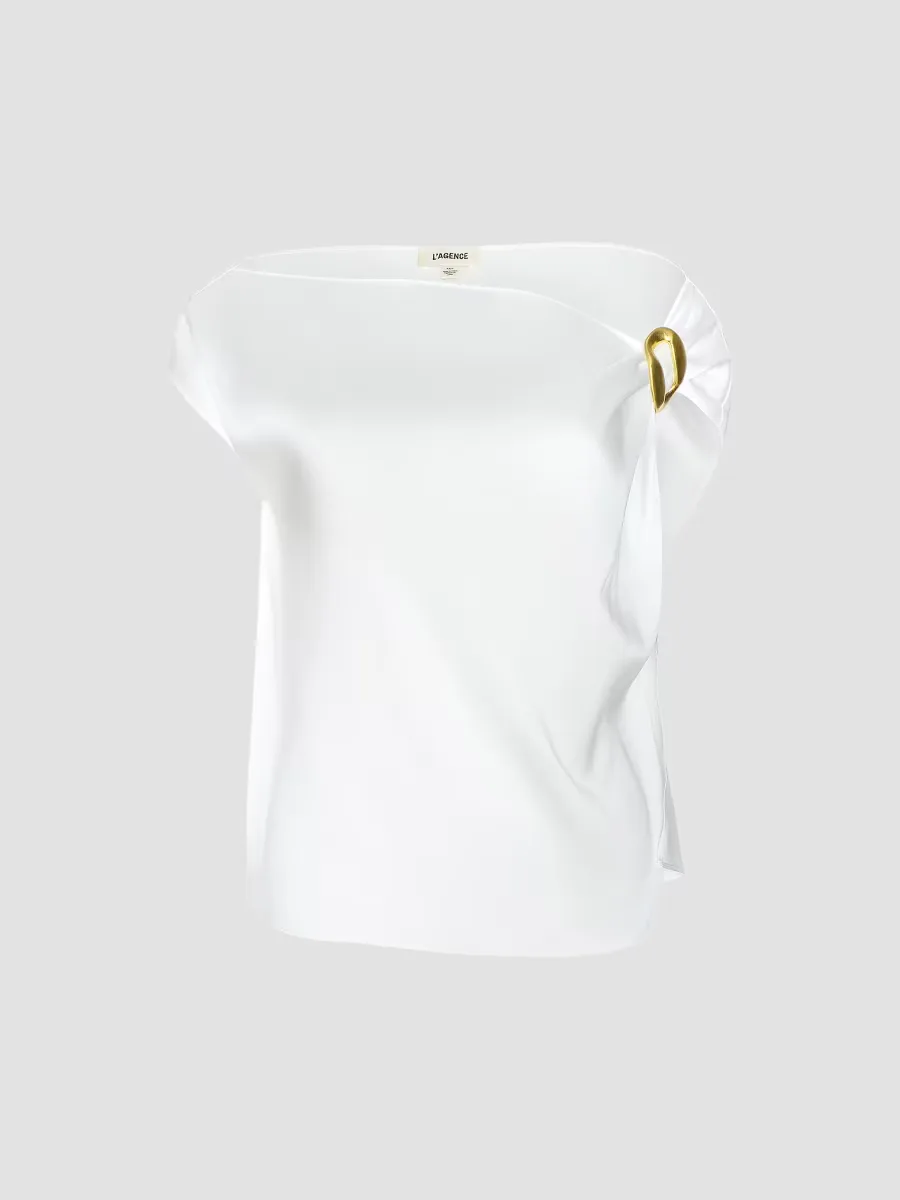 Driselle Satin Scarf Top by L'AGENCE