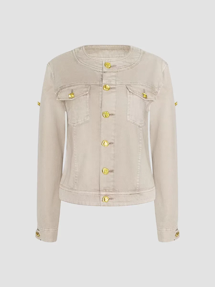 Anouk Collarless Denim Jacket by L'AGENCE