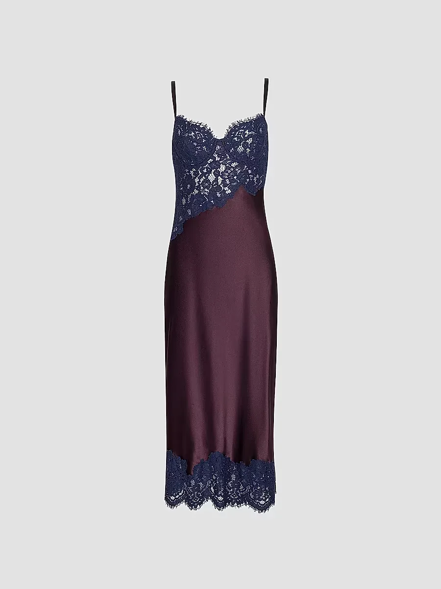 Araminta Lace Appliqué Midi Slipdress by L'AGENCE