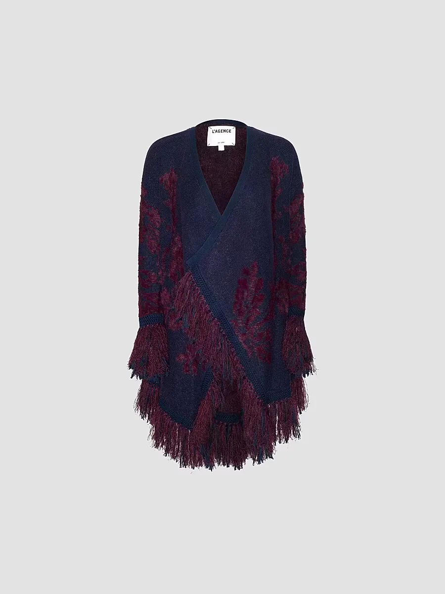 Naiad Jacquard Fringe Cardigan by L'AGENCE