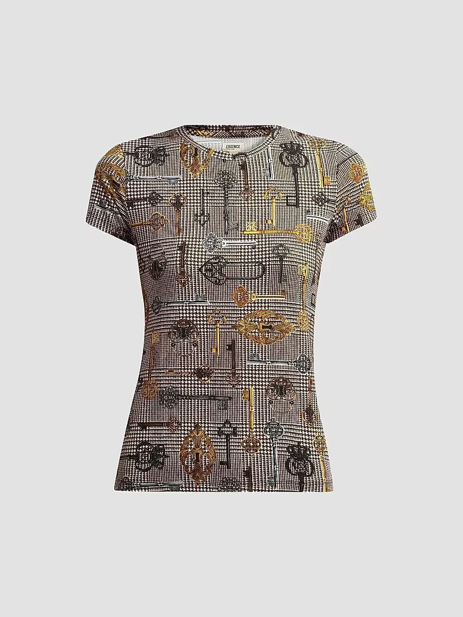 Ressi Key Houndstooth T-Shirt by L'AGENCE