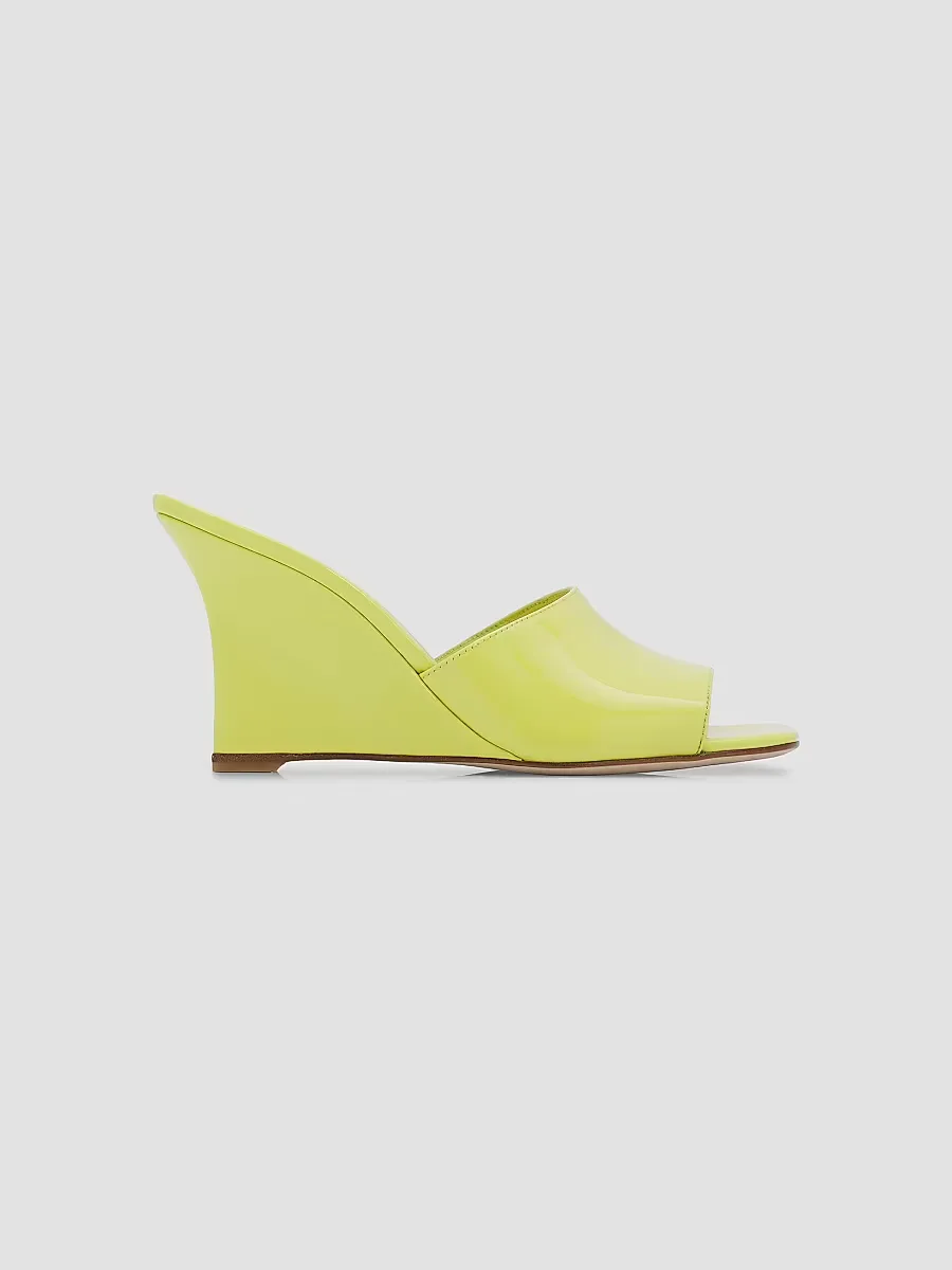 Vinnie 85MM Wedge-Heel Patent Leather Mules by Stuart Weitzman