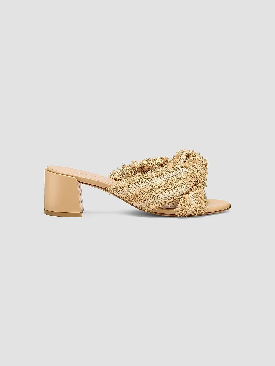 Soplaya 50MM Woven Block-Heel Slip-On Sandals by Stuart Weitzman