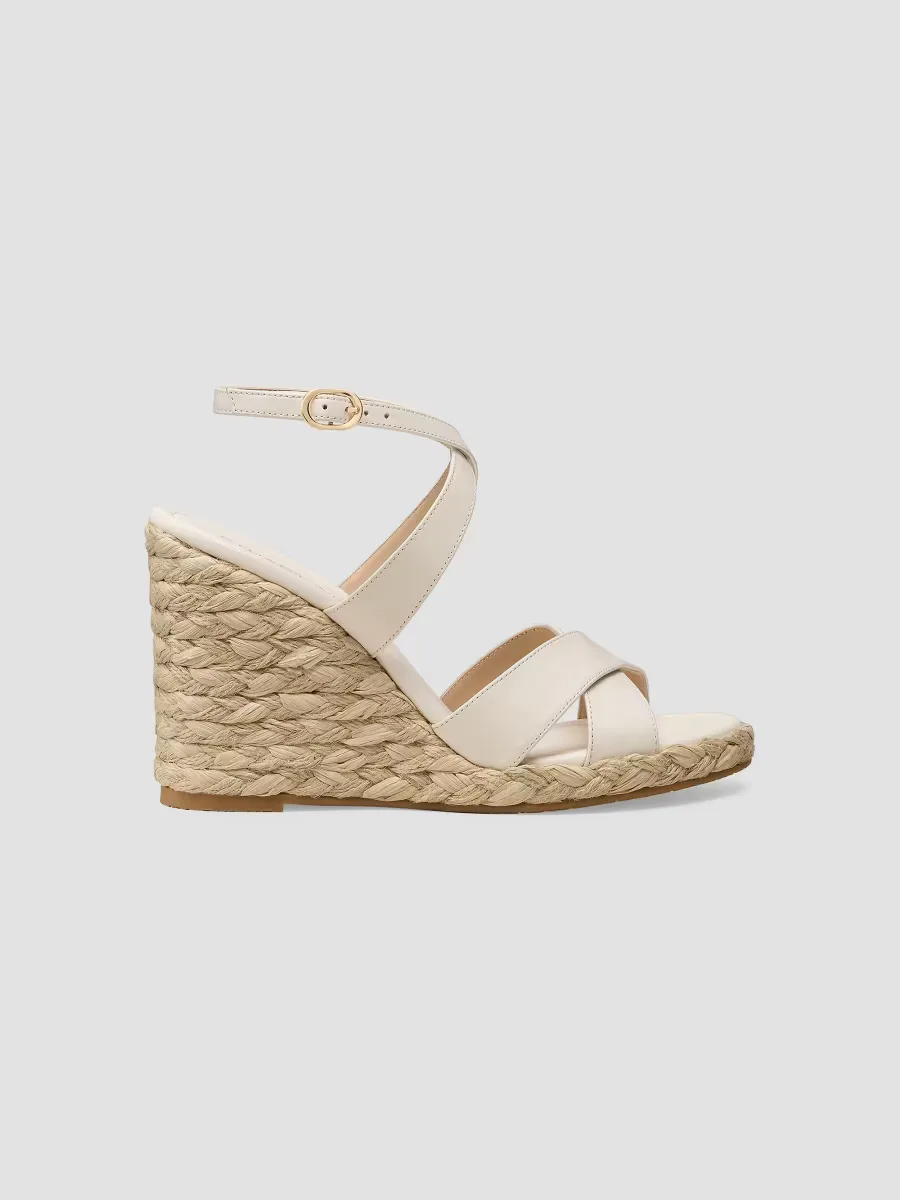 Alyssa 100MM Leather Wedge Sandals by Stuart Weitzman