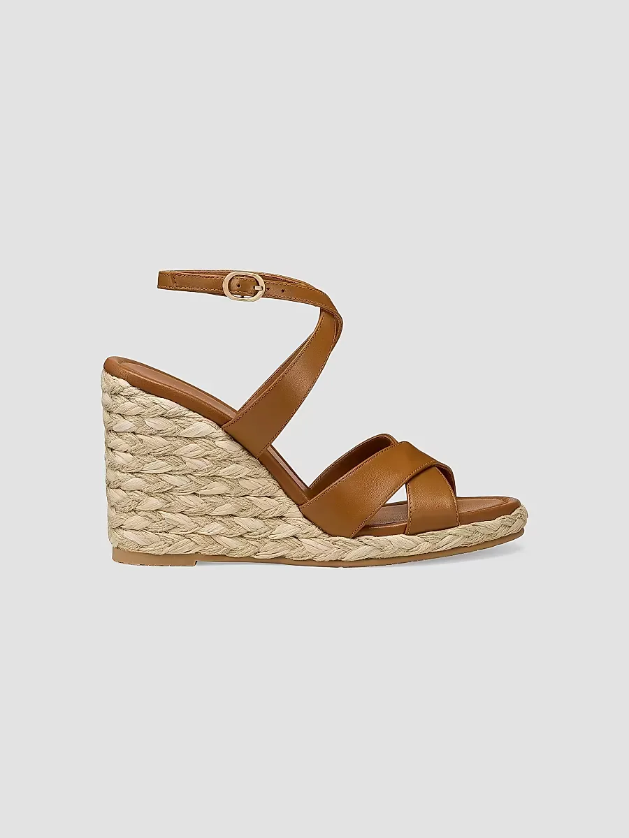 Alyssa 100MM Leather Wedge Sandals