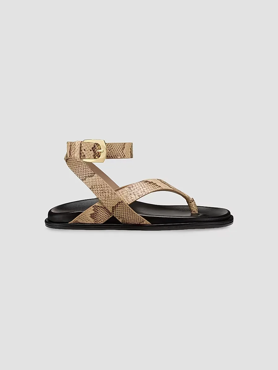 Marykate Snake-Print Leather Sandals by Stuart Weitzman