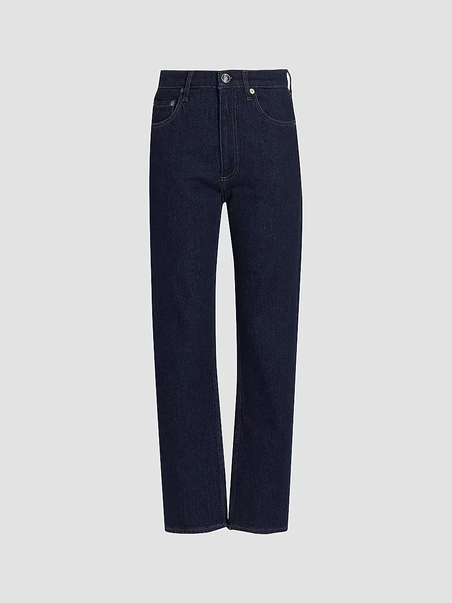 Harlow Mid-Rise Straight-Leg Ankle Jeans