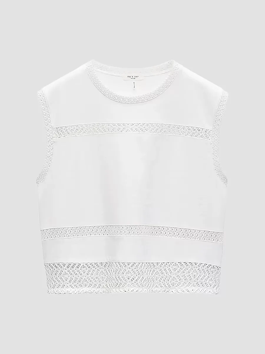 Rosie Lace-Trim Cotton Tank