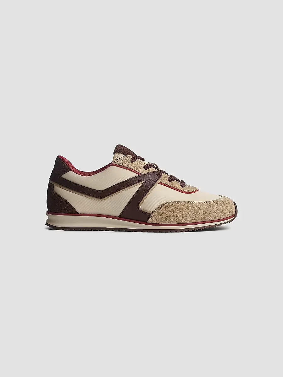 Retro Low-Top Leather Trainer Sneakers