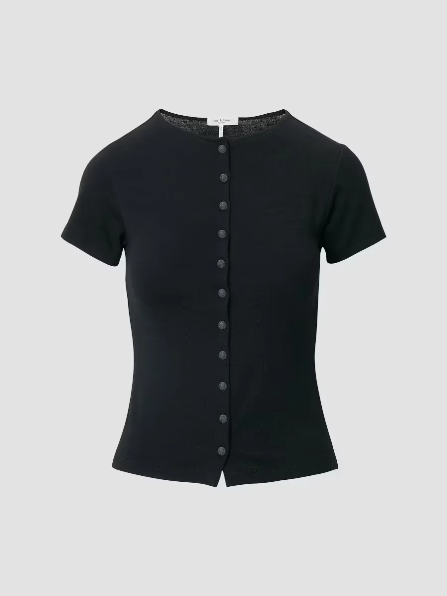 The Knit Button-Front T-Shirt by rag & bone
