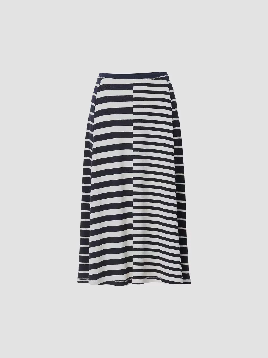 The Knit Mixed Stripe Midi-Skirt by rag & bone
