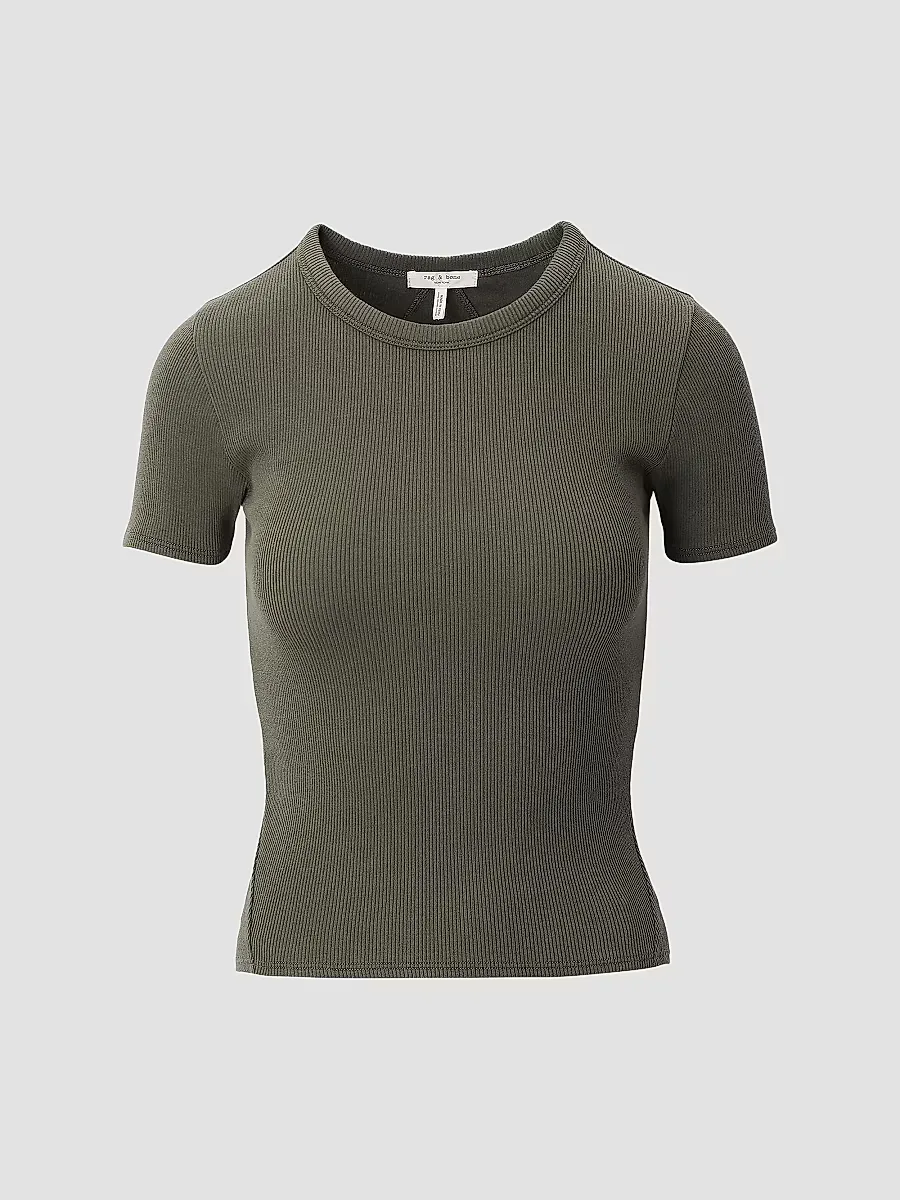 Essential Rib Stretch-Cotton Crewneck T-Shirt by rag & bone