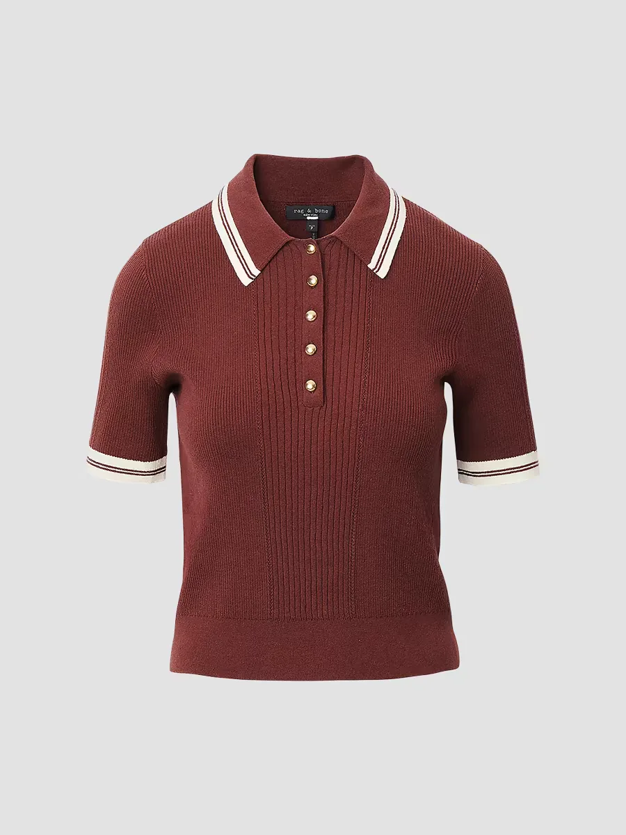 Laurie Tipped Polo Sweater by rag & bone