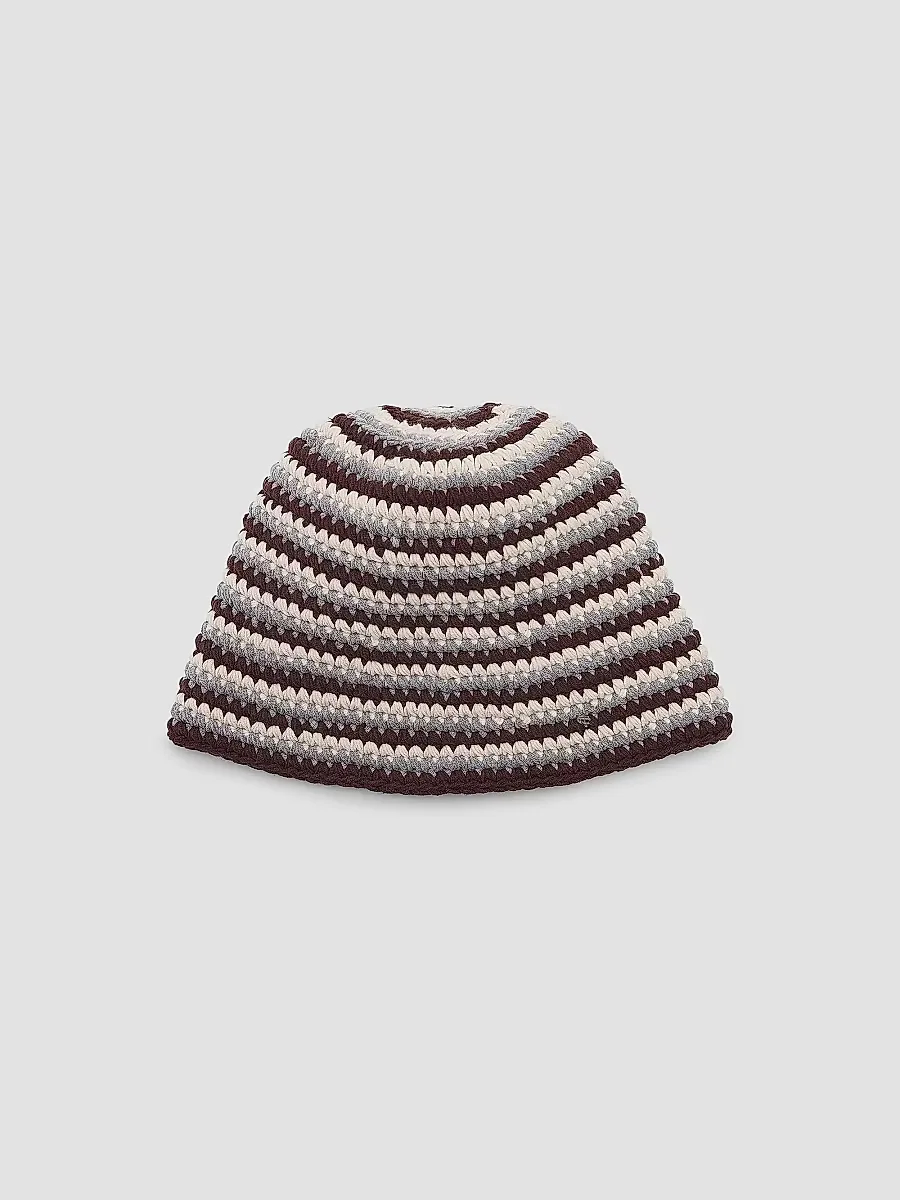 Lou Striped Crochet-Knit Beanie Hat by rag & bone