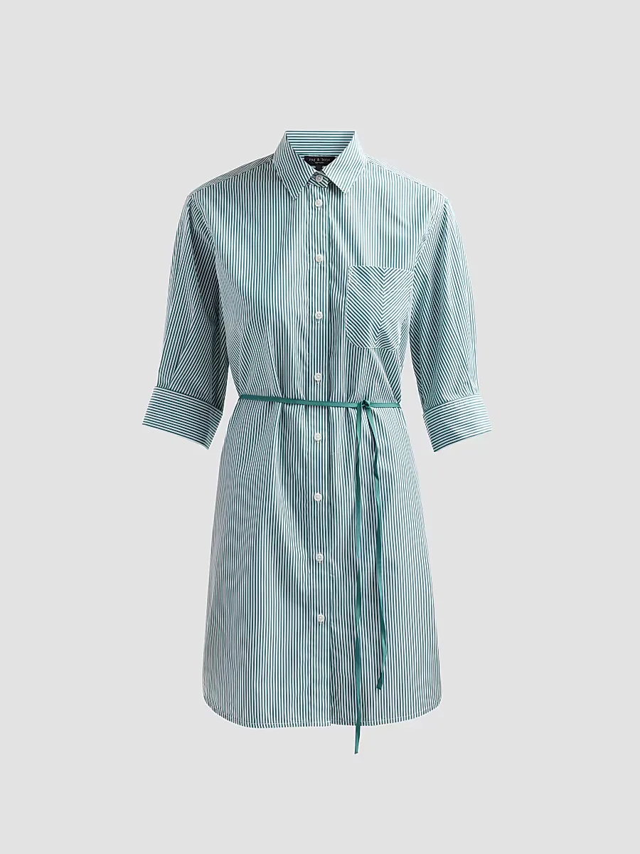 Lucia Striped Cotton Mini-Shirtdress by rag & bone
