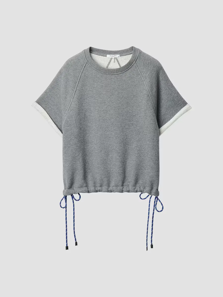 Drawstring-Hem Cotton Terry-Blend T-Shirt by rag & bone