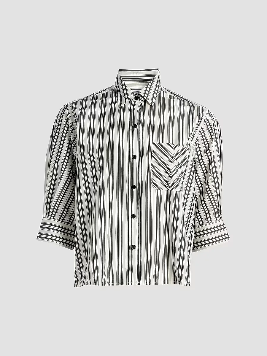 Lucia Striped Cotton Poplin Shirt