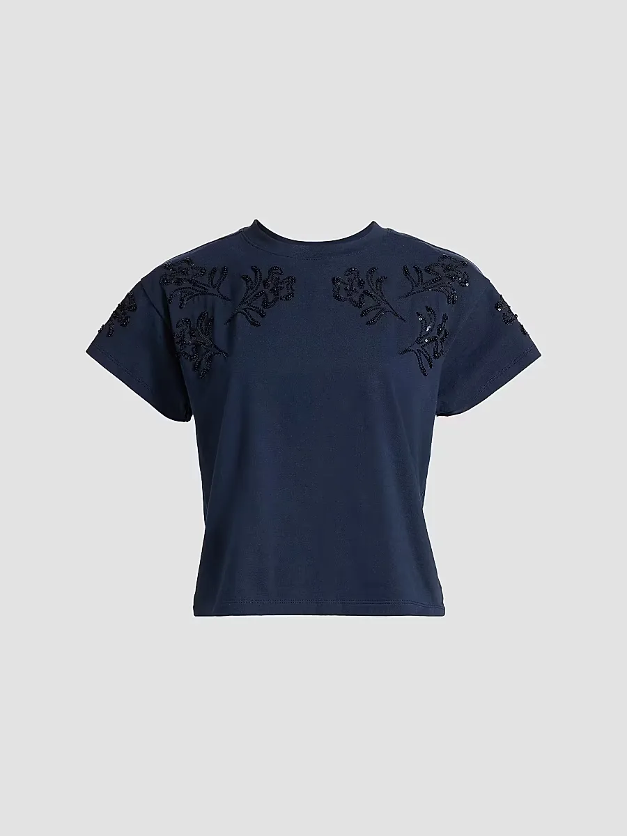 Kelly Beaded Floral T-Shirt by rag & bone