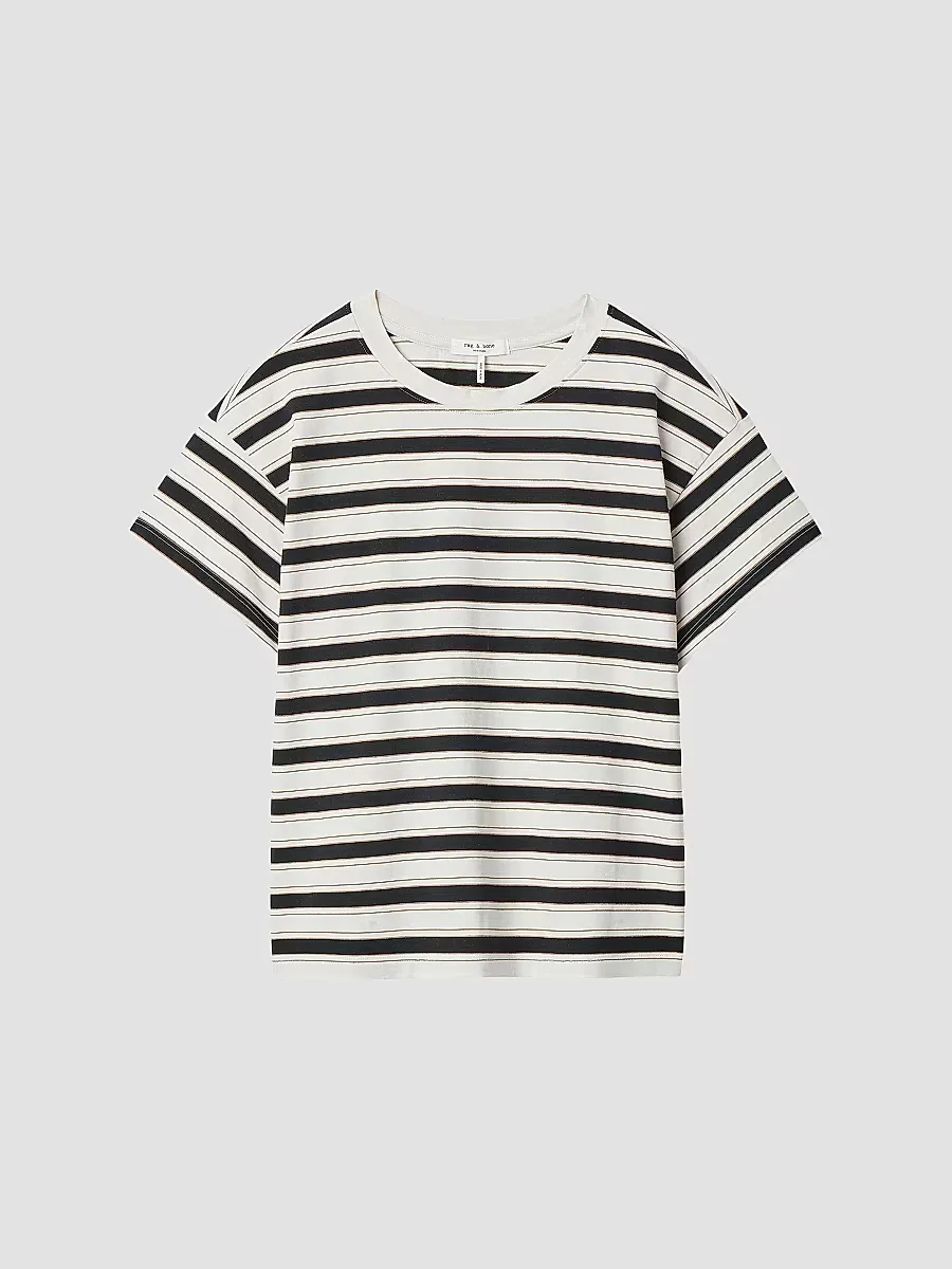 Kelly Striped Cotton Boxy T-Shirt by rag & bone