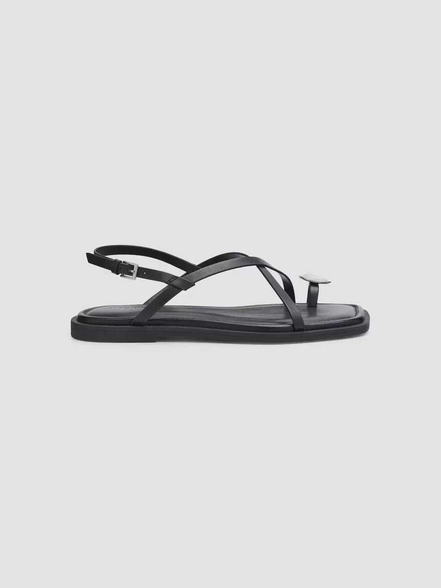 Remi Leather Toe Ring Flat Sandals
