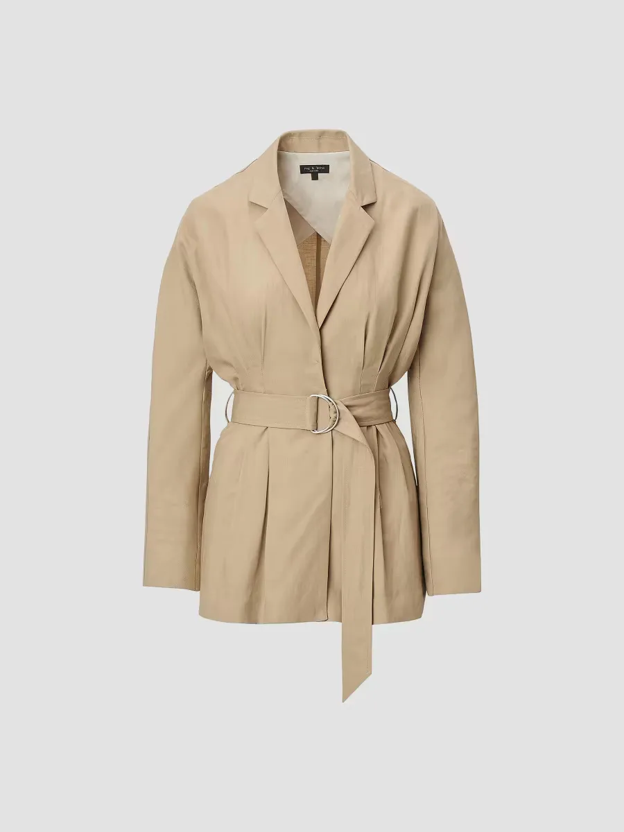Mandi Belted Linen Blazer by rag & bone