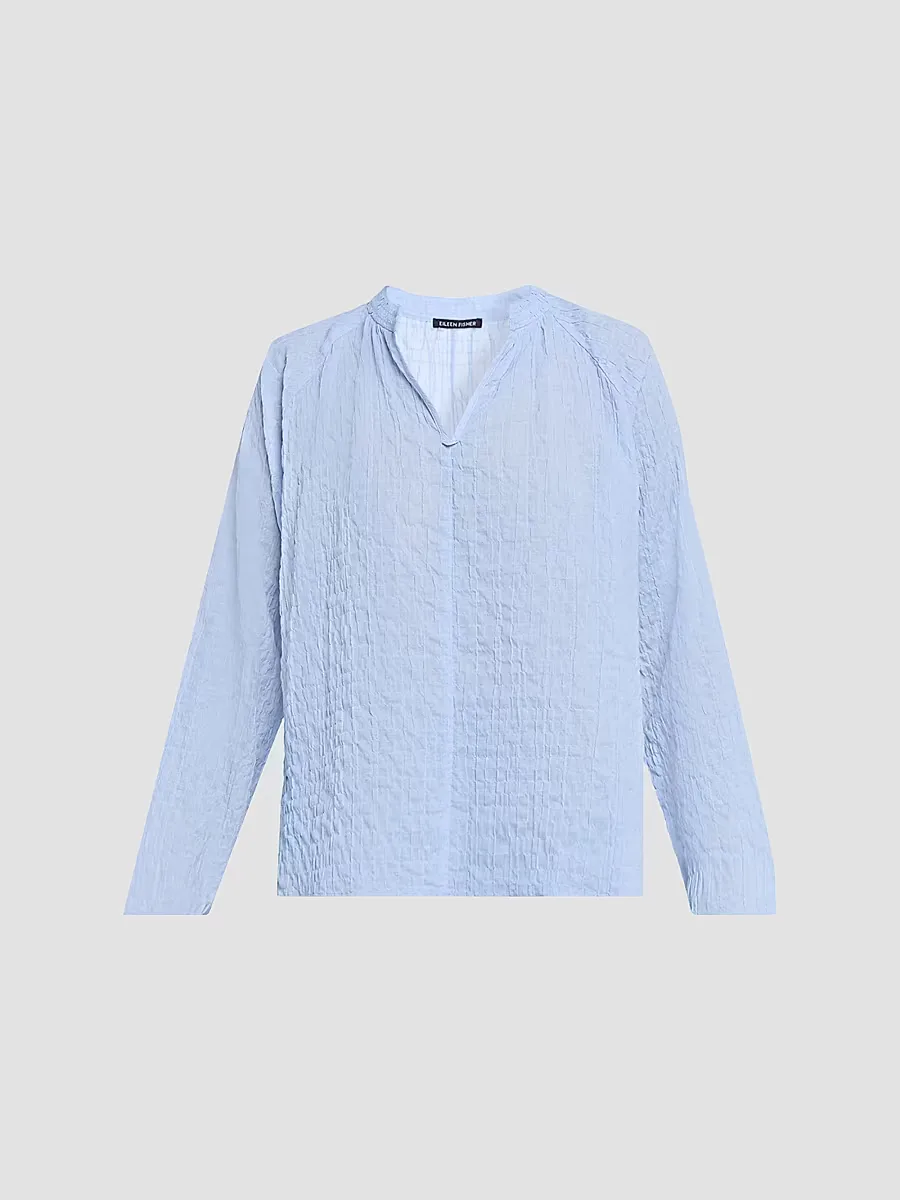 Puckered Raglan-Sleeve Top by Eileen Fisher