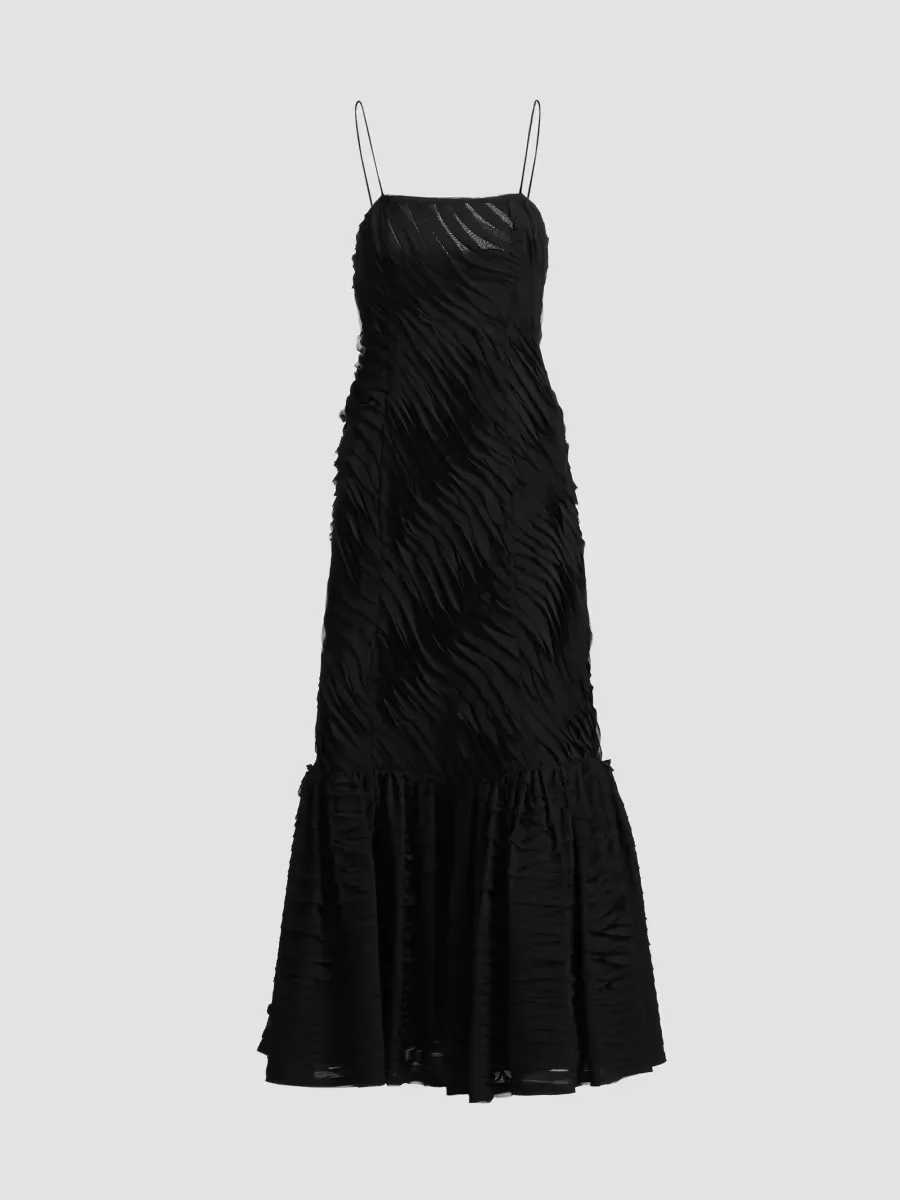 Augustina Textured-Pleat Maxi Dress
