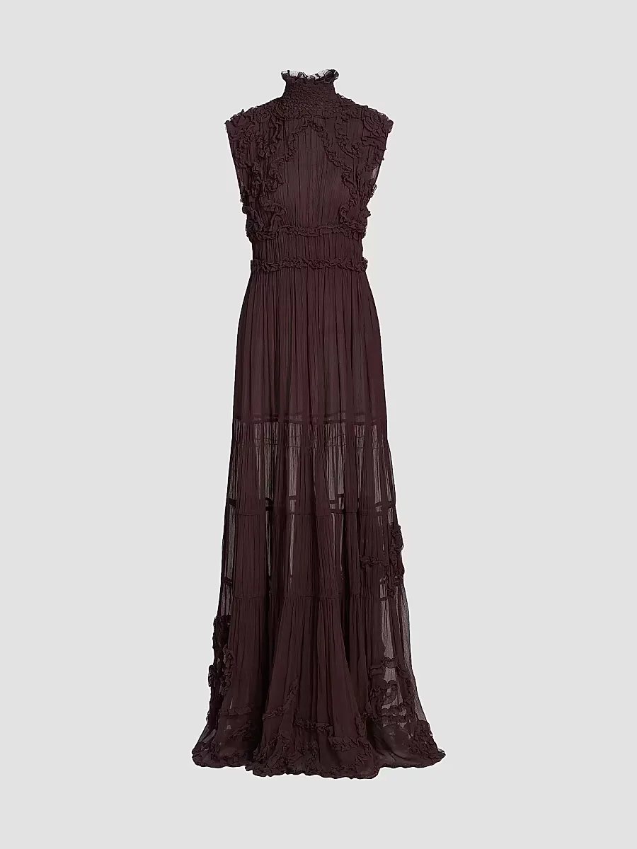 Verona Silk Smocked Gown by Ulla Johnson