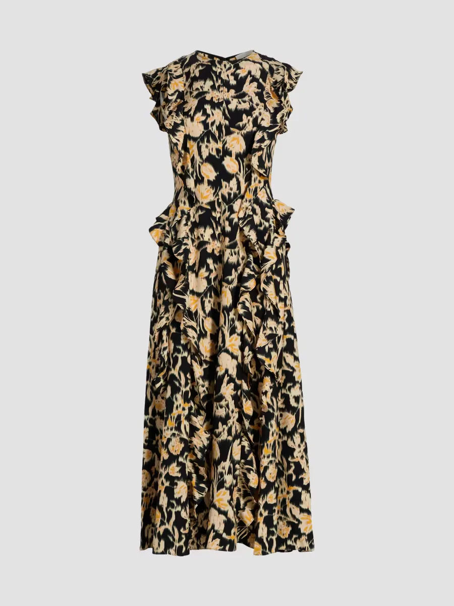 Flo Abstract-Print Sleeveless Midi-Dress