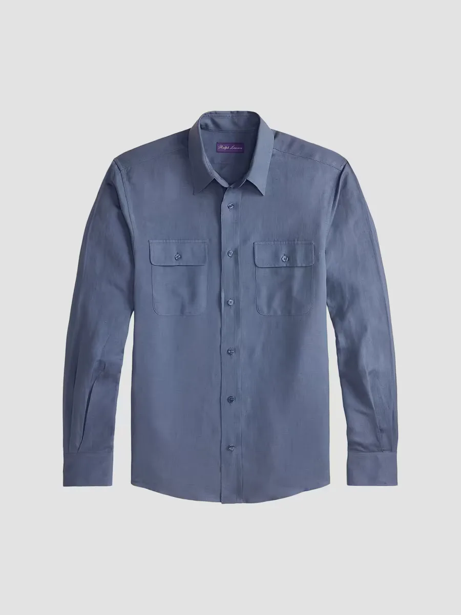 Ralph Lauren Purple Label Silk-Linen Shirt by Ralph Lauren