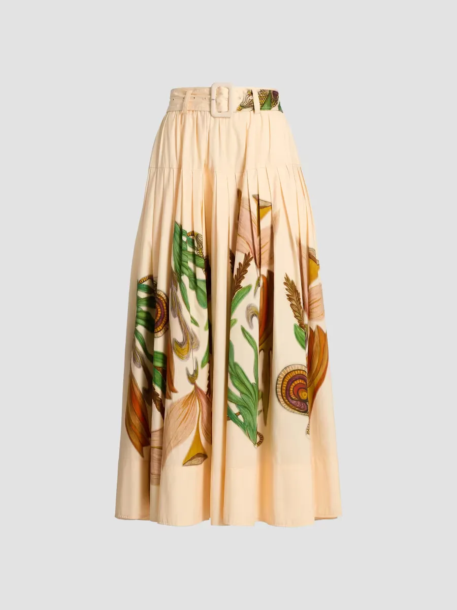 Anna Zemankova Filigree Belted Midi-Skirt
