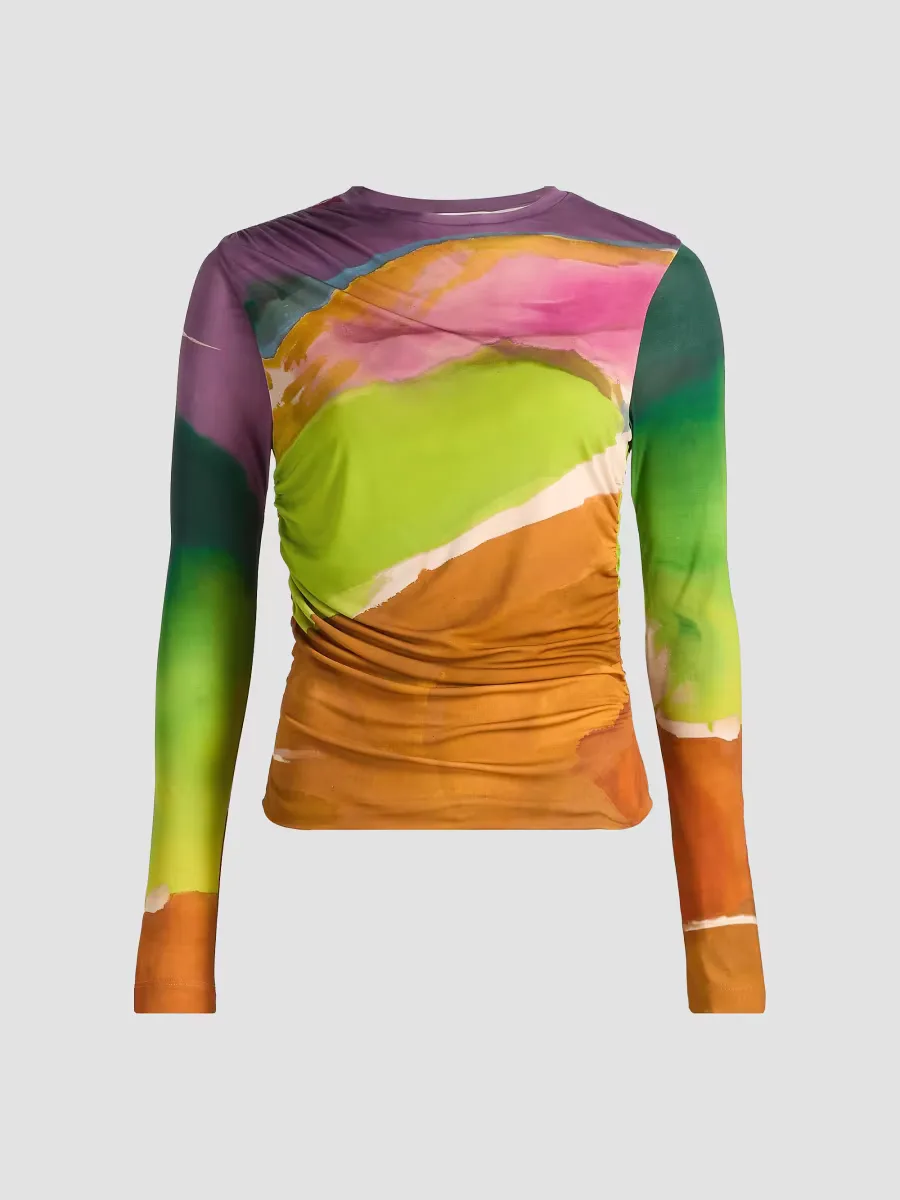 Paradis Printed Long-Sleeve Top by Ulla Johnson
