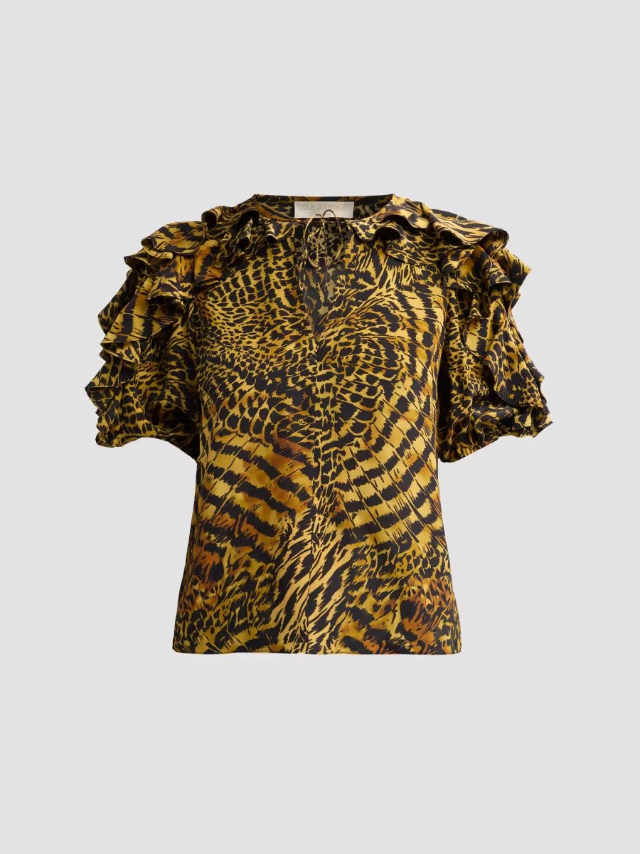 Josephine Animal-Print Silk Top by Ulla Johnson