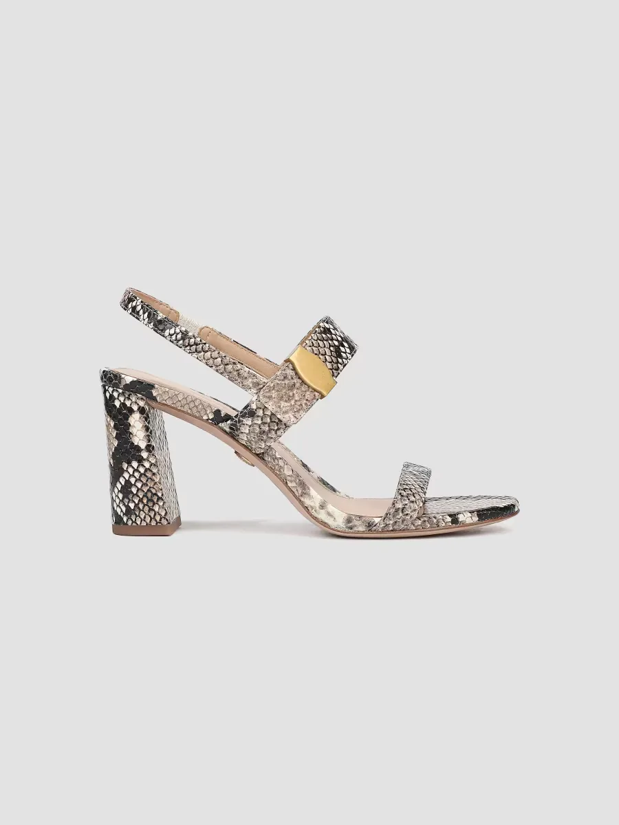 Genetta Snakeskin-Embossed Leather Sandals by Veronica Beard