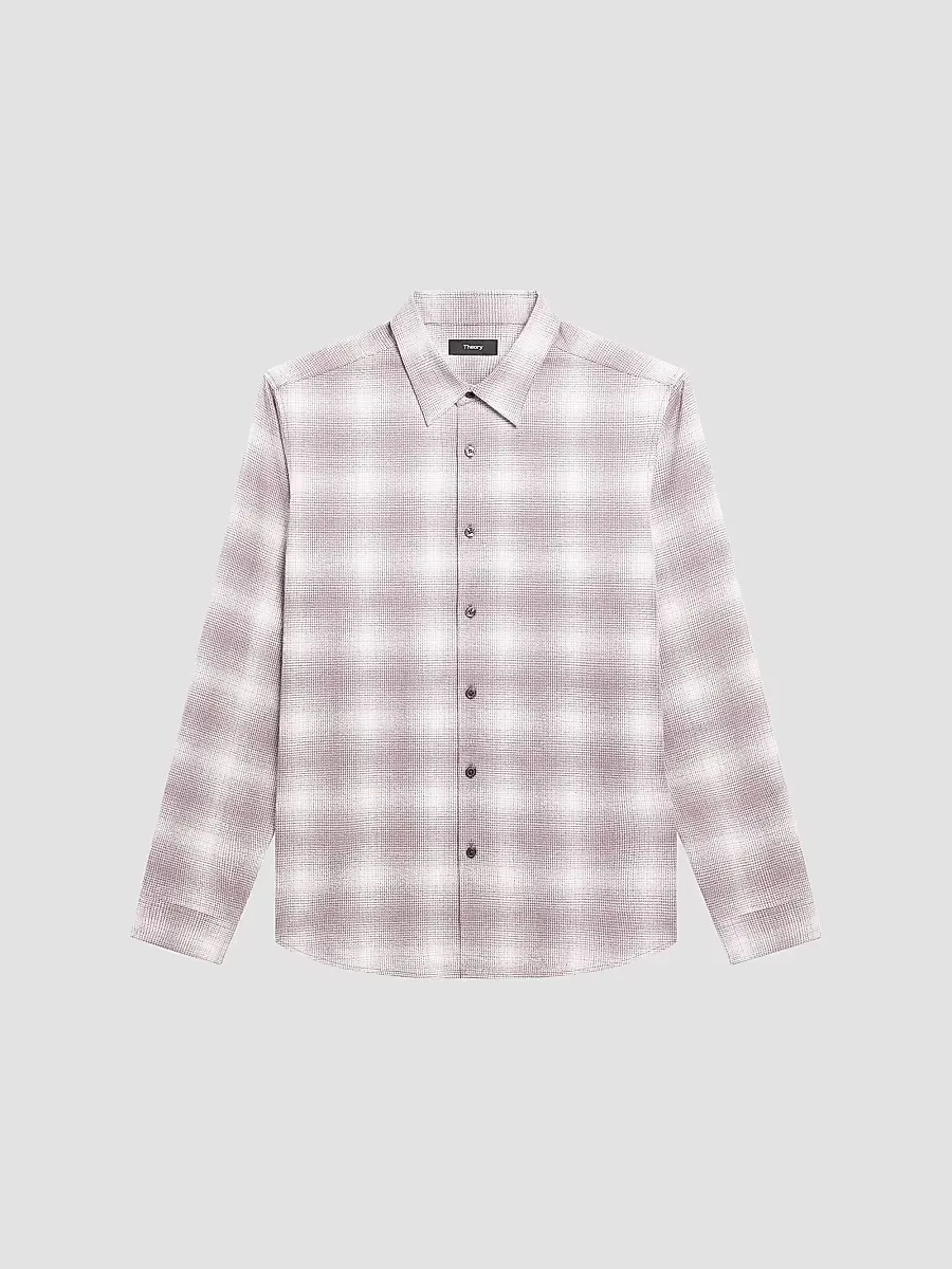 Irving Shadow Plaid Cotton Shirt by Theory