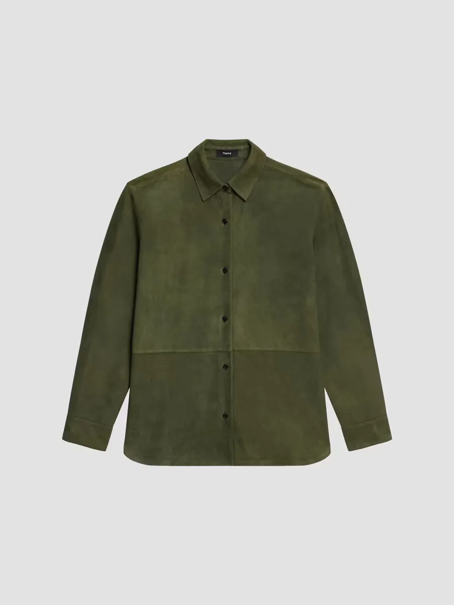 Classic Menswear Leather Shirt by Theory