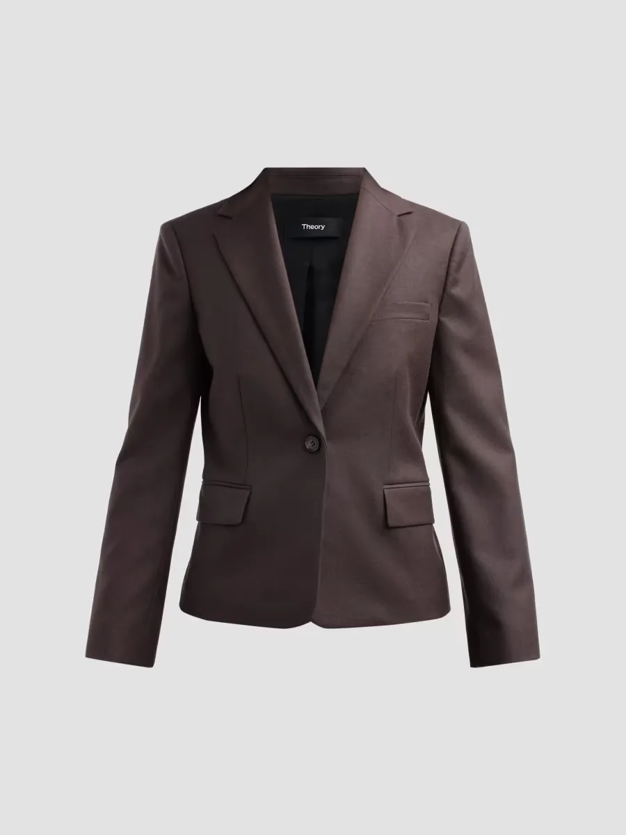 Virgin Wool Single-Breasted Jacket by Theory