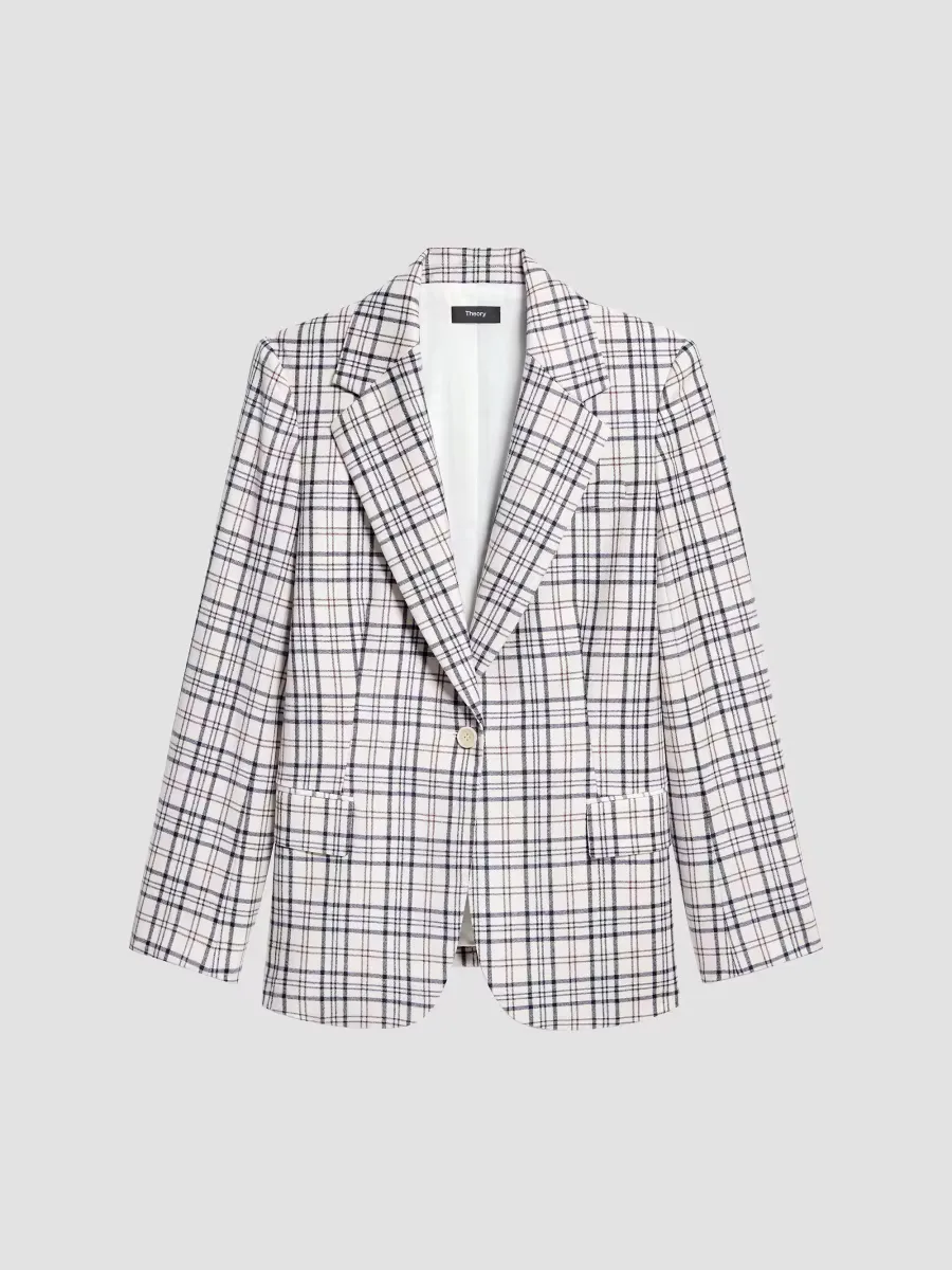 Lynnia Plaid Blazer by Theory