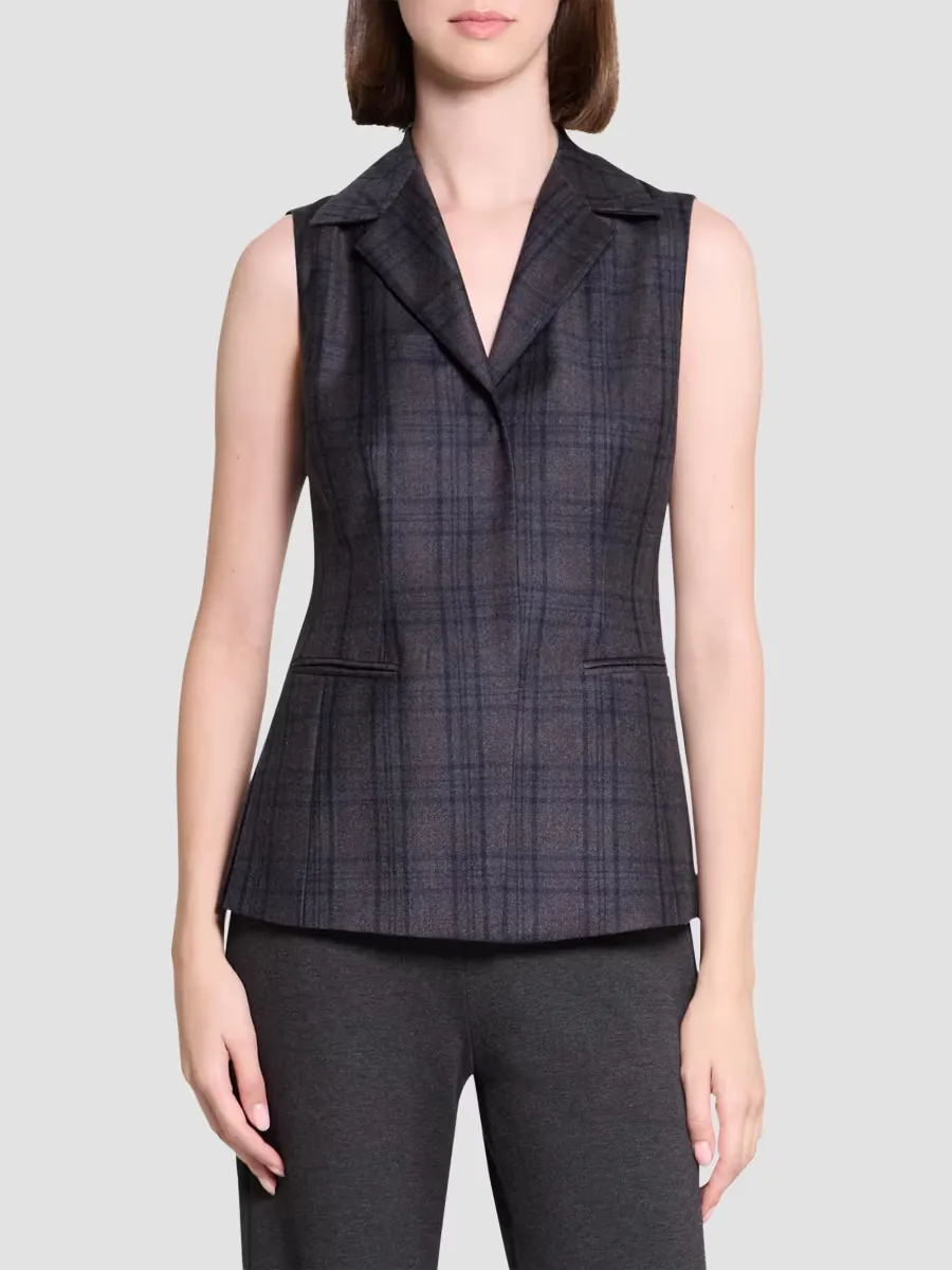 Plaid Slim-Fit Vest by Theory