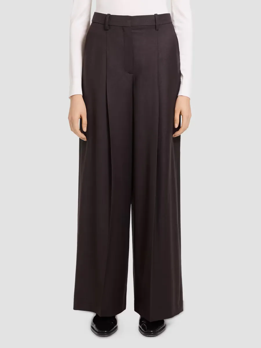 Pleat Wide-Leg Trousers by Theory